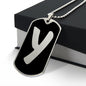 Initial Y v2b - Luxury Dog Tag Necklace