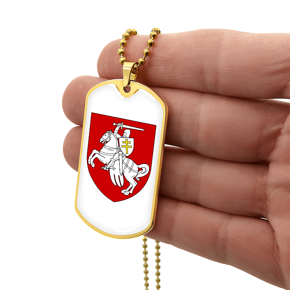 Pahonia (Belarus) v2 - 18k Gold Finished Luxury Dog Tag Necklace