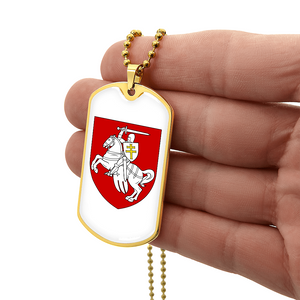 Pahonia (Belarus) v2 - 18k Gold Finished Luxury Dog Tag Necklace
