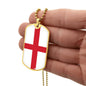 English Flag - 18k Gold Finished Luxury Dog Tag Necklace