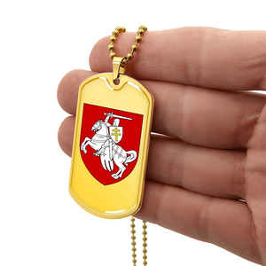 Pahonia (Belarus) - 18k Gold Finished Luxury Dog Tag Necklace