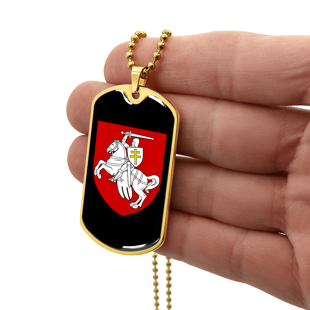 Pahonia (Belarus) v3 - 18k Gold Finished Luxury Dog Tag Necklace