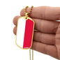 Polish Flag - 18k Gold Finished Luxury Dog Tag Necklace