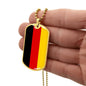 German Flag - 18k Gold Finished Luxury Dog Tag Necklace