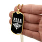 Ella v03a - 18k Gold Finished Luxury Dog Tag Necklace