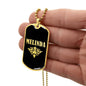 Melinda v02a - 18k Gold Finished Luxury Dog Tag Necklace