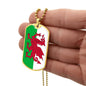 Welsh Flag - 18k Gold Finished Luxury Dog Tag Necklace