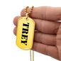 Trey - 18k Gold Finished Luxury Dog Tag Necklace