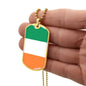 Irish Flag - 18k Gold Finished Luxury Dog Tag Necklace