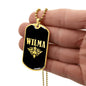 Wilma v02a - 18k Gold Finished Luxury Dog Tag Necklace
