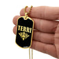 Terri v02a - 18k Gold Finished Luxury Dog Tag Necklace