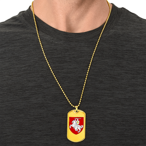 Pahonia (Belarus) - 18k Gold Finished Luxury Dog Tag Necklace