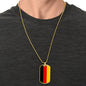 German Flag - 18k Gold Finished Luxury Dog Tag Necklace