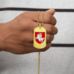 Pahonia (Belarus) - 18k Gold Finished Luxury Dog Tag Necklace