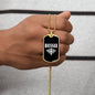 Bessie v03a - 18k Gold Finished Luxury Dog Tag Necklace