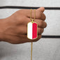 Polish Flag - 18k Gold Finished Luxury Dog Tag Necklace
