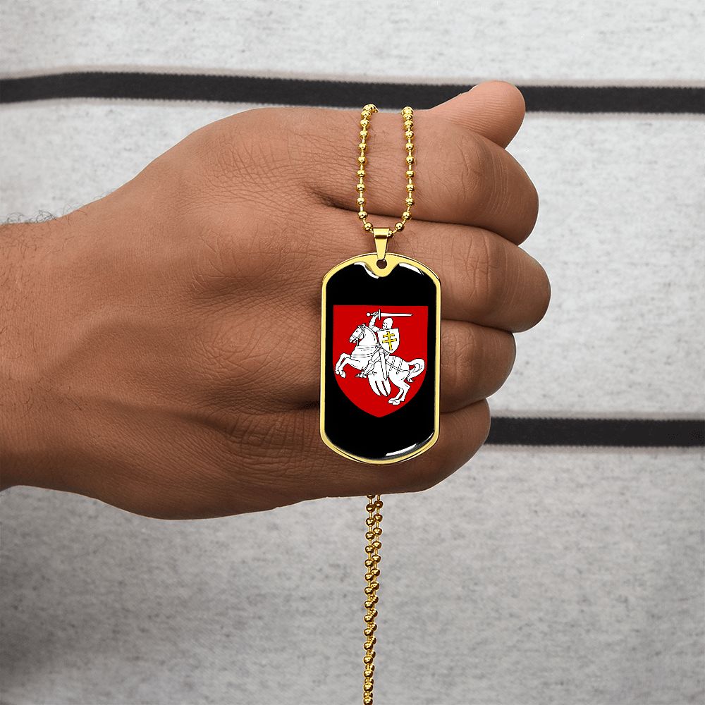 Pahonia (Belarus) v3 - 18k Gold Finished Luxury Dog Tag Necklace