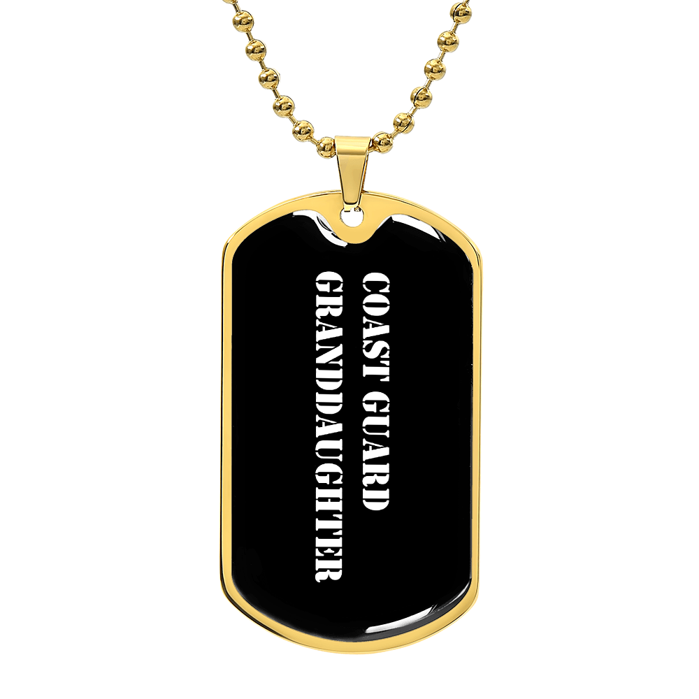 Coast Guard Granddaughter v3 - 18k Gold Finished Luxury Dog Tag Necklace