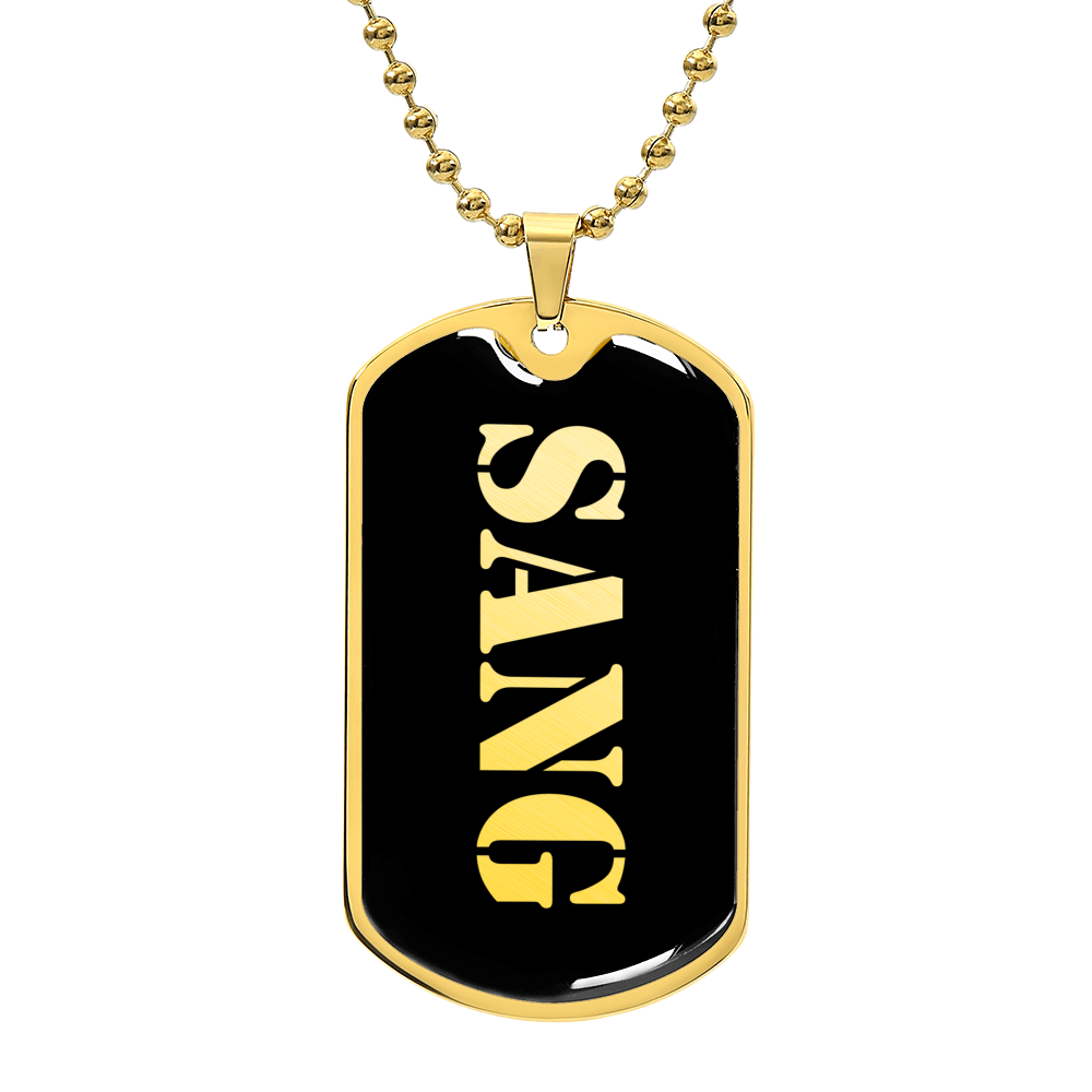 Sang v2 - 18k Gold Finished Luxury Dog Tag Necklace