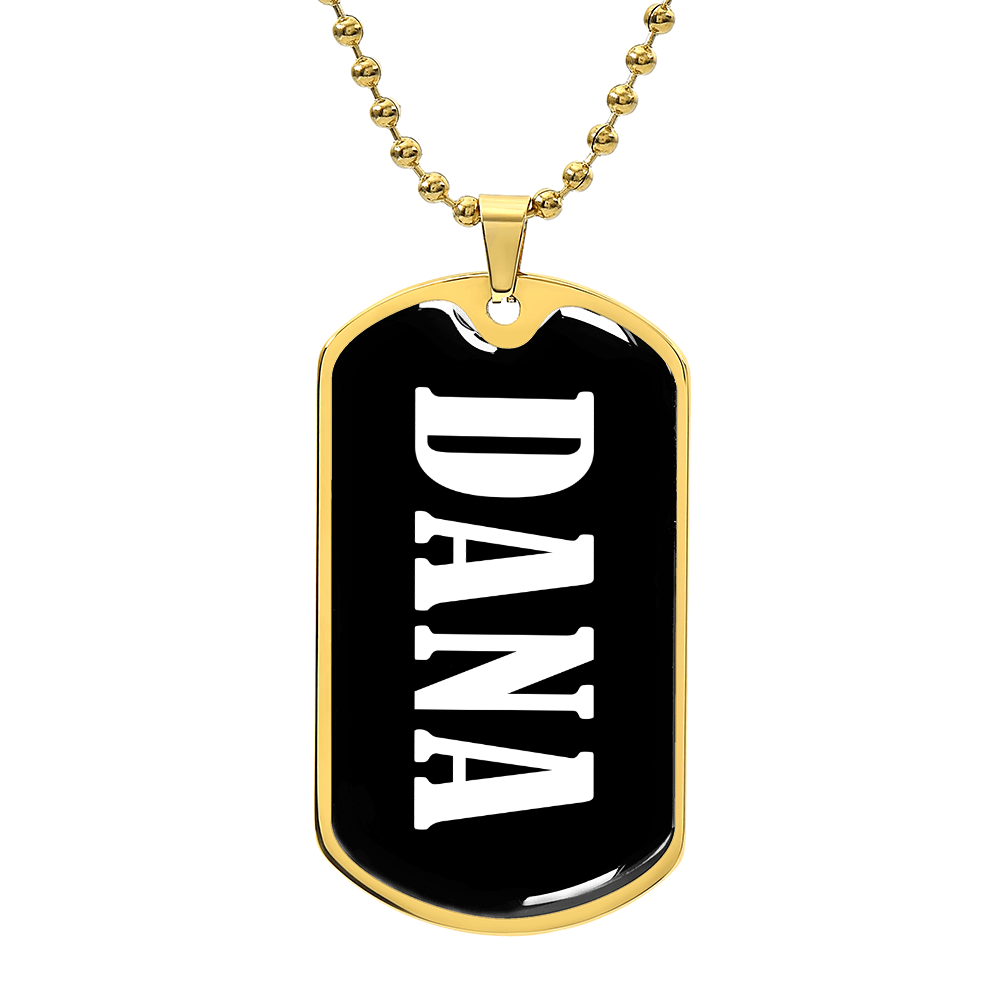Dana v01w - 18k Gold Finished Luxury Dog Tag Necklace