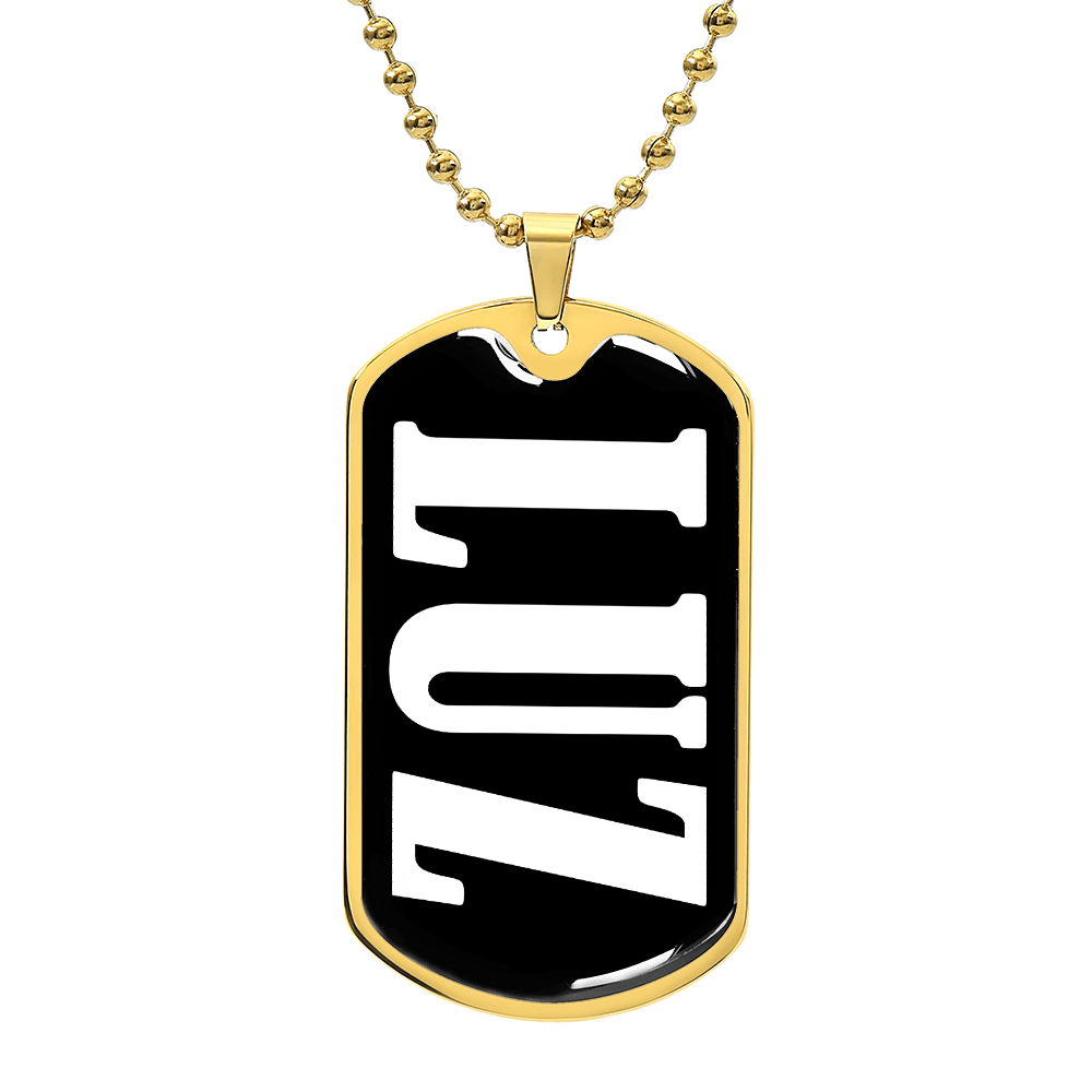 Luz v01w - 18k Gold Finished Luxury Dog Tag Necklace