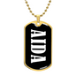 Aida v03 - 18k Gold Finished Luxury Dog Tag Necklace