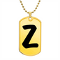 Initial Z v1b - 18k Gold Finished Luxury Dog Tag Necklace