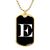 Initial E v3a - 18k Gold Finished Luxury Dog Tag Necklace