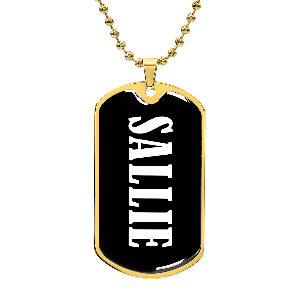 Sallie v03 - 18k Gold Finished Luxury Dog Tag Necklace