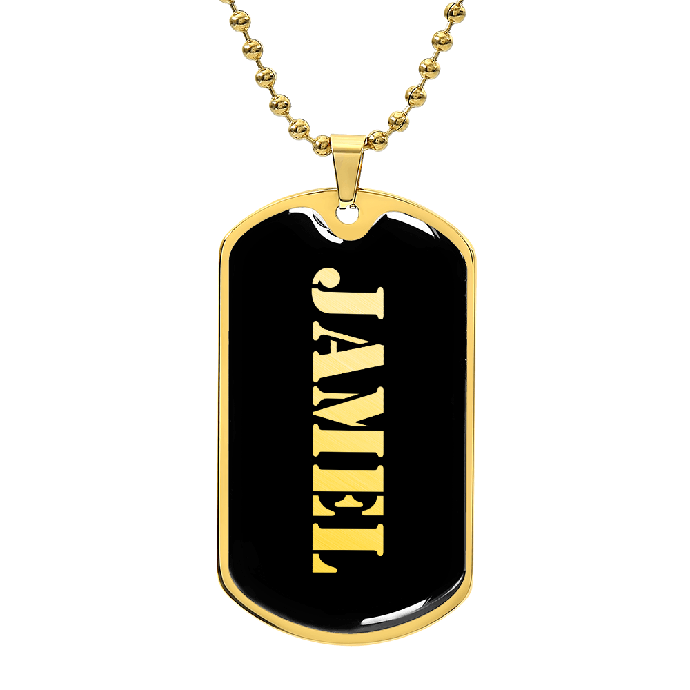 Jamel v2 - 18k Gold Finished Luxury Dog Tag Necklace