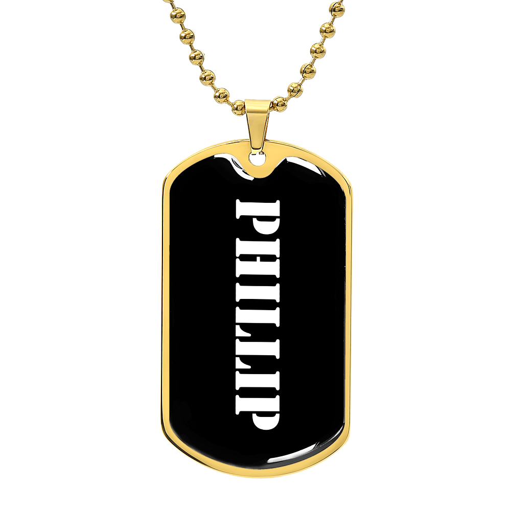 Phillip v3 - 18k Gold Finished Luxury Dog Tag Necklace