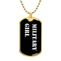 Military Girl v3 - 18k Gold Finished Luxury Dog Tag Necklace