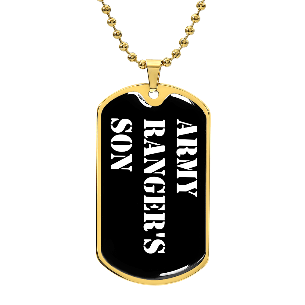 Army Ranger's Son v3 - 18k Gold Finished Luxury Dog Tag Necklace