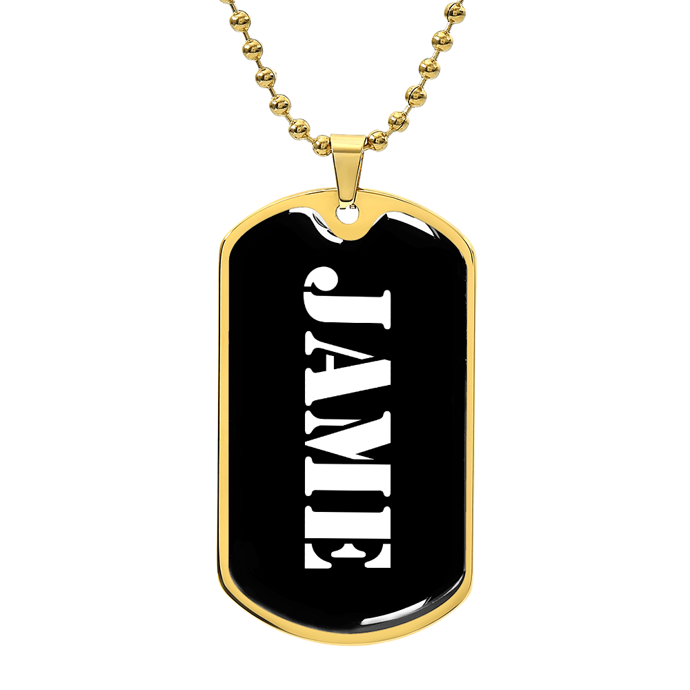 Jame v3 - 18k Gold Finished Luxury Dog Tag Necklace