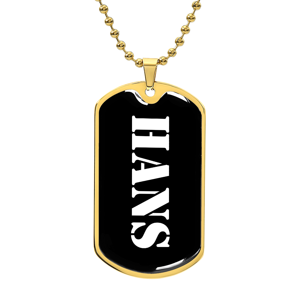 Hans v3 - 18k Gold Finished Luxury Dog Tag Necklace