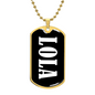 Lola v01w - 18k Gold Finished Luxury Dog Tag Necklace