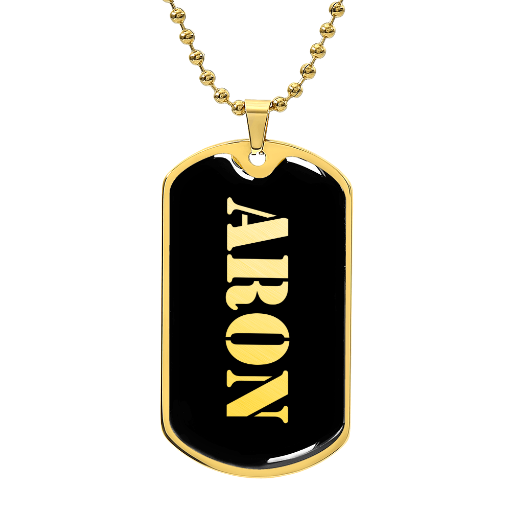 Aron v2 - 18k Gold Finished Luxury Dog Tag Necklace