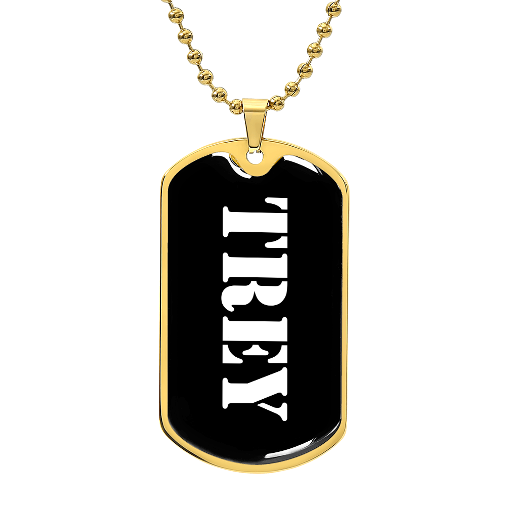 Trey v3 - 18k Gold Finished Luxury Dog Tag Necklace
