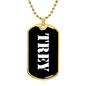 Trey v3 - 18k Gold Finished Luxury Dog Tag Necklace