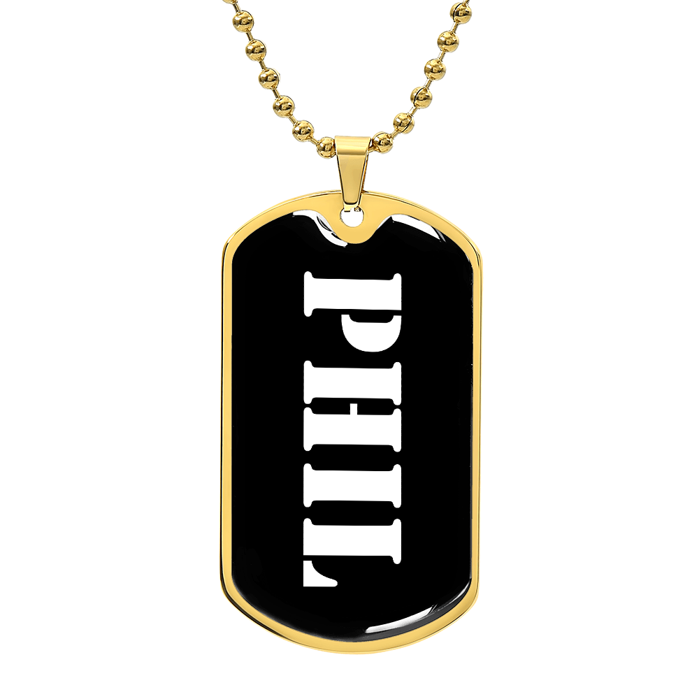 Phil v3 - 18k Gold Finished Luxury Dog Tag Necklace