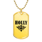 Holly v01a - 18k Gold Finished Luxury Dog Tag Necklace