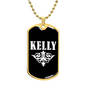 Kelly v03a - 18k Gold Finished Luxury Dog Tag Necklace