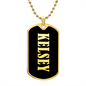 Kelsey v02 - 18k Gold Finished Luxury Dog Tag Necklace