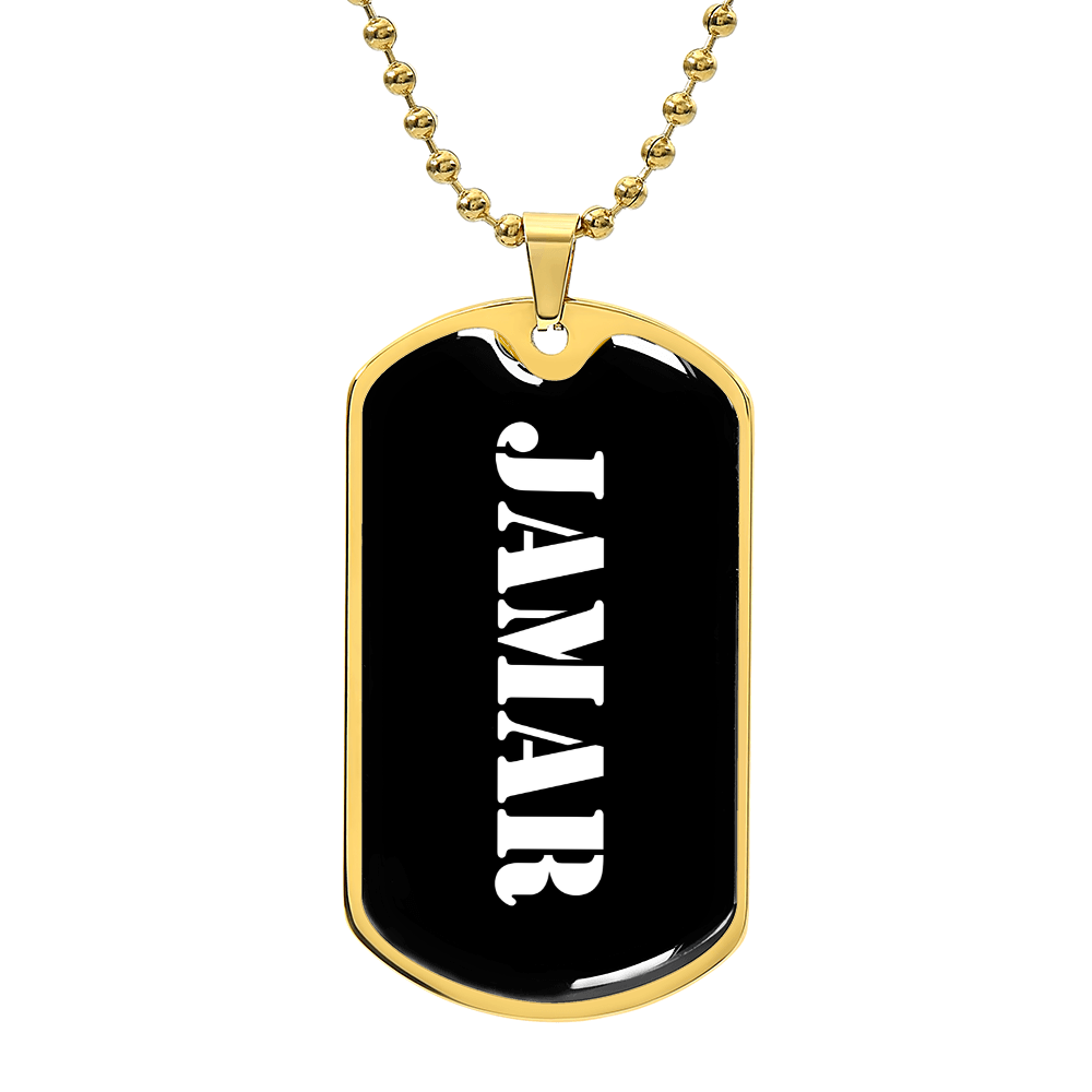 Jamar v3 - 18k Gold Finished Luxury Dog Tag Necklace