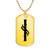 Initial I v001-31 - 18k Gold Finished Luxury Dog Tag Necklace