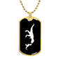 Mama Dinosaur With 1 Hatchling v3 - 18k Gold Finished Luxury Dog Tag Necklace