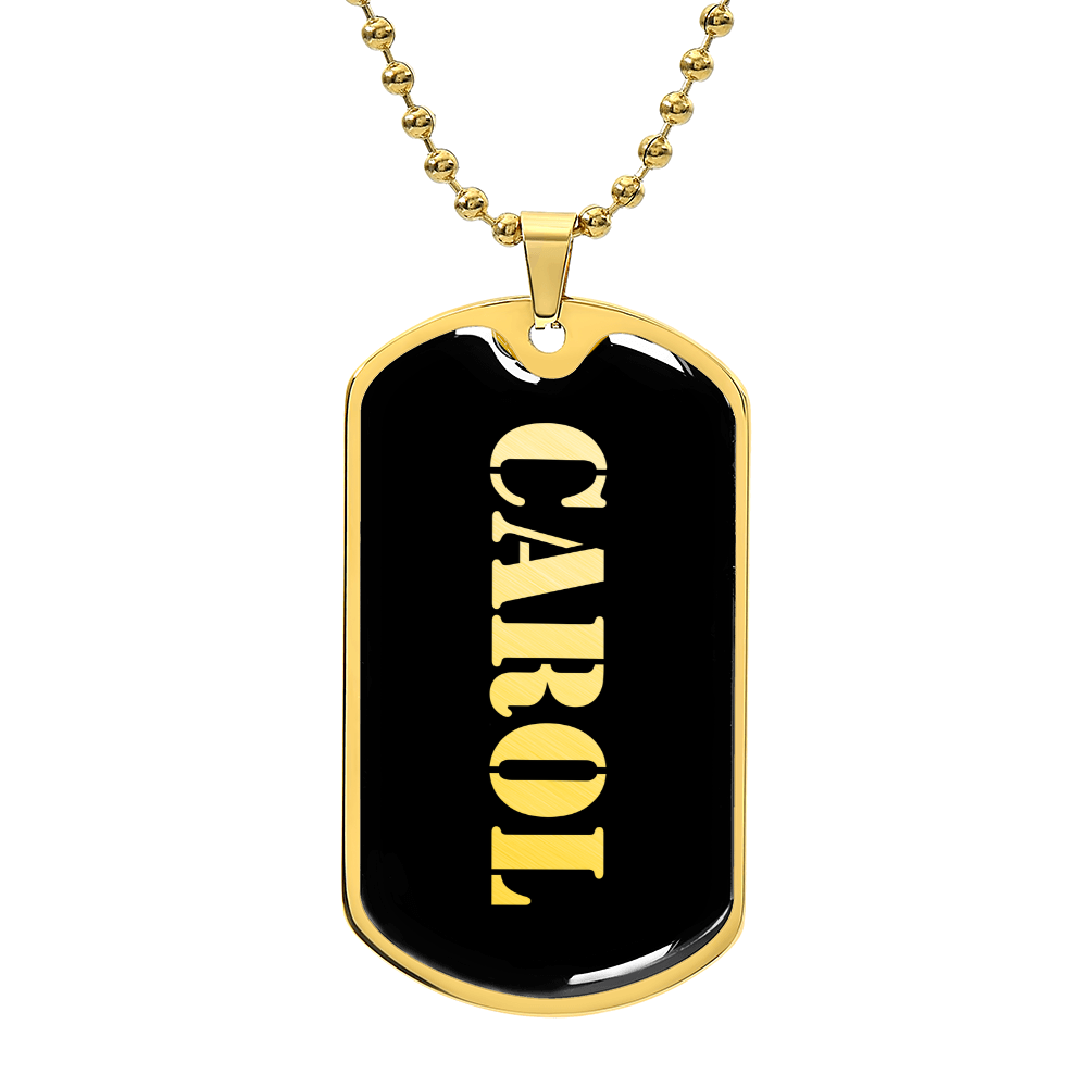 Carol v2 - 18k Gold Finished Luxury Dog Tag Necklace