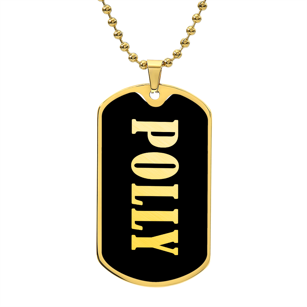 Polly v02 - 18k Gold Finished Luxury Dog Tag Necklace