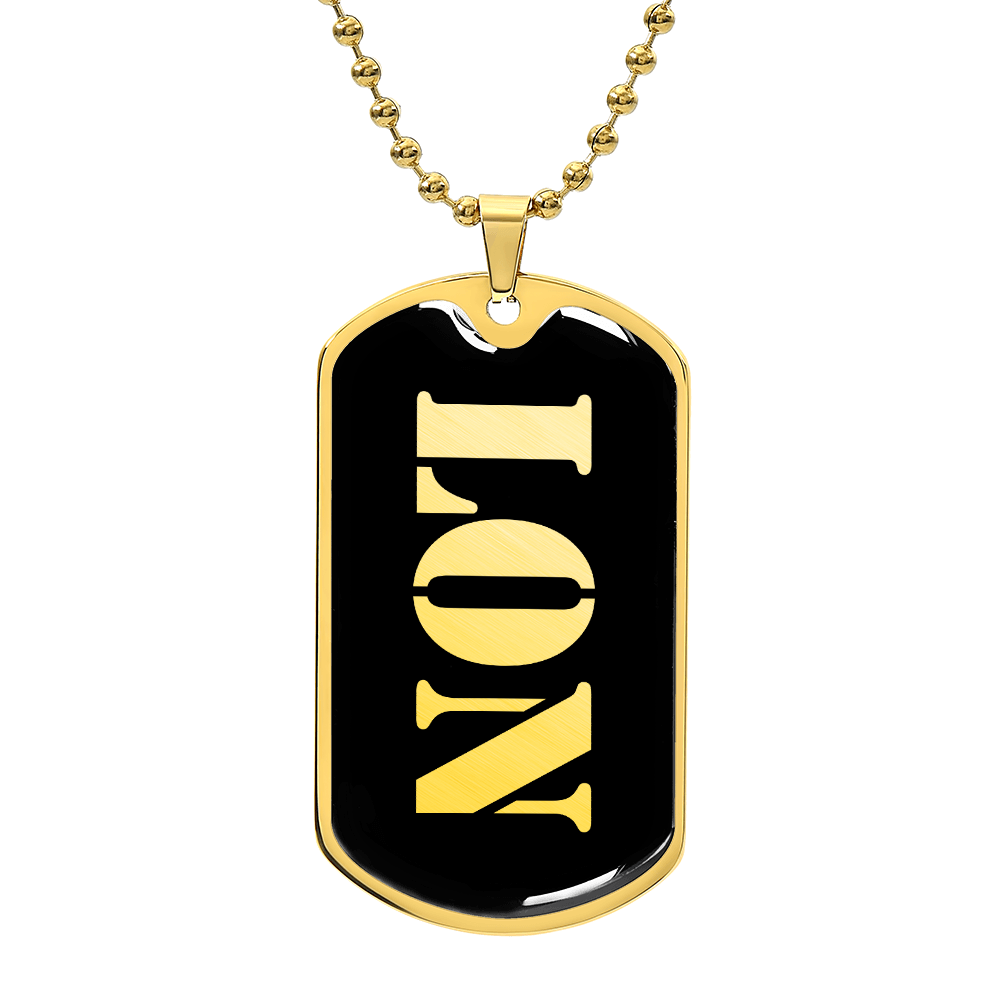 Lon v2 - 18k Gold Finished Luxury Dog Tag Necklace