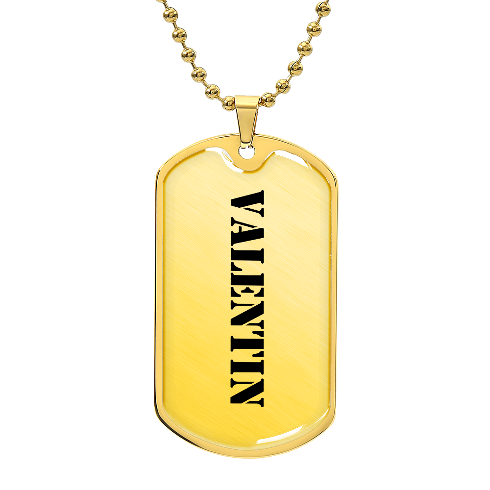 Valentin - 18k Gold Finished Luxury Dog Tag Necklace